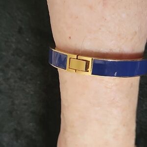 J.Crew Dark Navy Blue and Gold Bangle